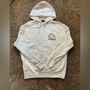 Evisu White Hoodie with Small Red Chest Label